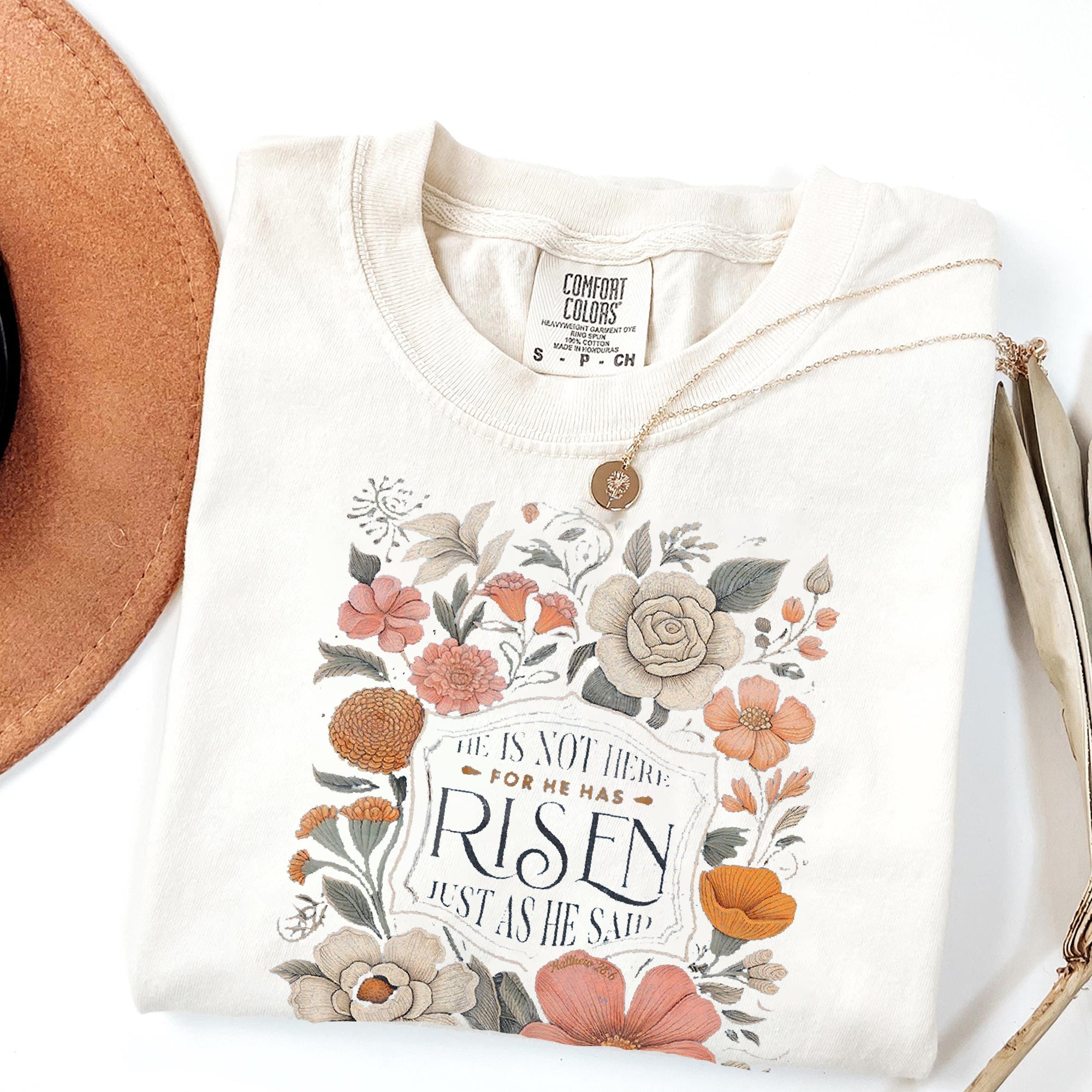 Christian Comfort Colors® Shirt - He Is Not Here For He Has Risen Shirt - Womens Christian Religious Tee & Sweatshirt